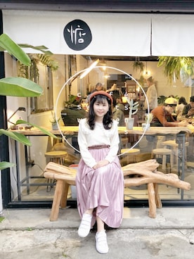 「コーディネート」｜「アイテム（ハンチング/ベレー帽）」を使った、hosino_yuukuさん（レディース・160cm）の春コーディネート