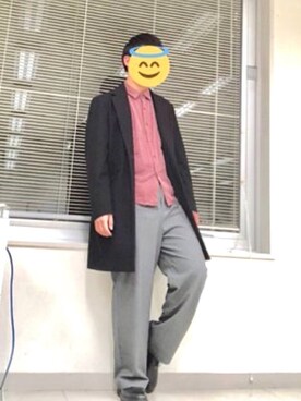 「SENSE OF PLACE by URBAN RESEARCH（センスオブプレイスバイアーバンリサーチ）のアイテム（チェスターコート）」を使った、araneさん（メンズ・174cm）の冬コーディネート
