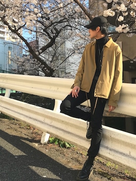 「DRESSEDUNDRESSED（ドレスドアンドレスド）のアイテム（帽子）」を使った、SHOさん（メンズ・185cm）の春コーディネート