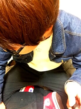 「AZUL by moussy（アズールバイマウジー）のアイテム（デニムジャケット）」を使った、uさん（メンズ・165cm）の冬コーディネート