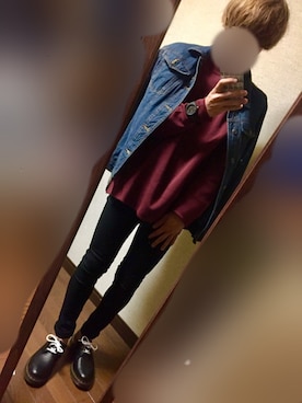 「AZUL by moussy（アズールバイマウジー）のアイテム（デニムジャケット）」を使った、uさん（メンズ・165cm）の秋コーディネート