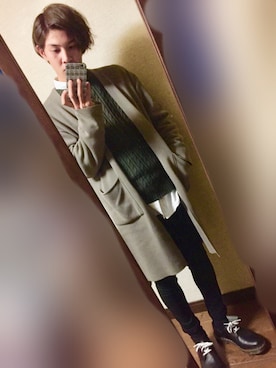「jiggys shop（ジギーズショップ）のアイテム（チノパンツ）」を使った、uさん（メンズ・165cm）の秋コーディネート