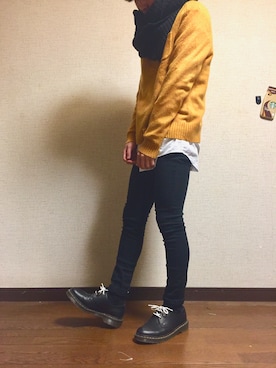 「jiggys shop（ジギーズショップ）のアイテム（チノパンツ）」を使った、uさん（メンズ・165cm）の秋コーディネート