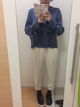 「COCO DEAL（ココディール）のアイテム（スラックス）」を使った、ri-tan810さん（レディース・155cm）の冬コーディネート