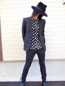 「mode」｜「アイテム（帽子）」を使った、mr.takahiro-iwataさん（メンズ・185cm）の冬コーディネート