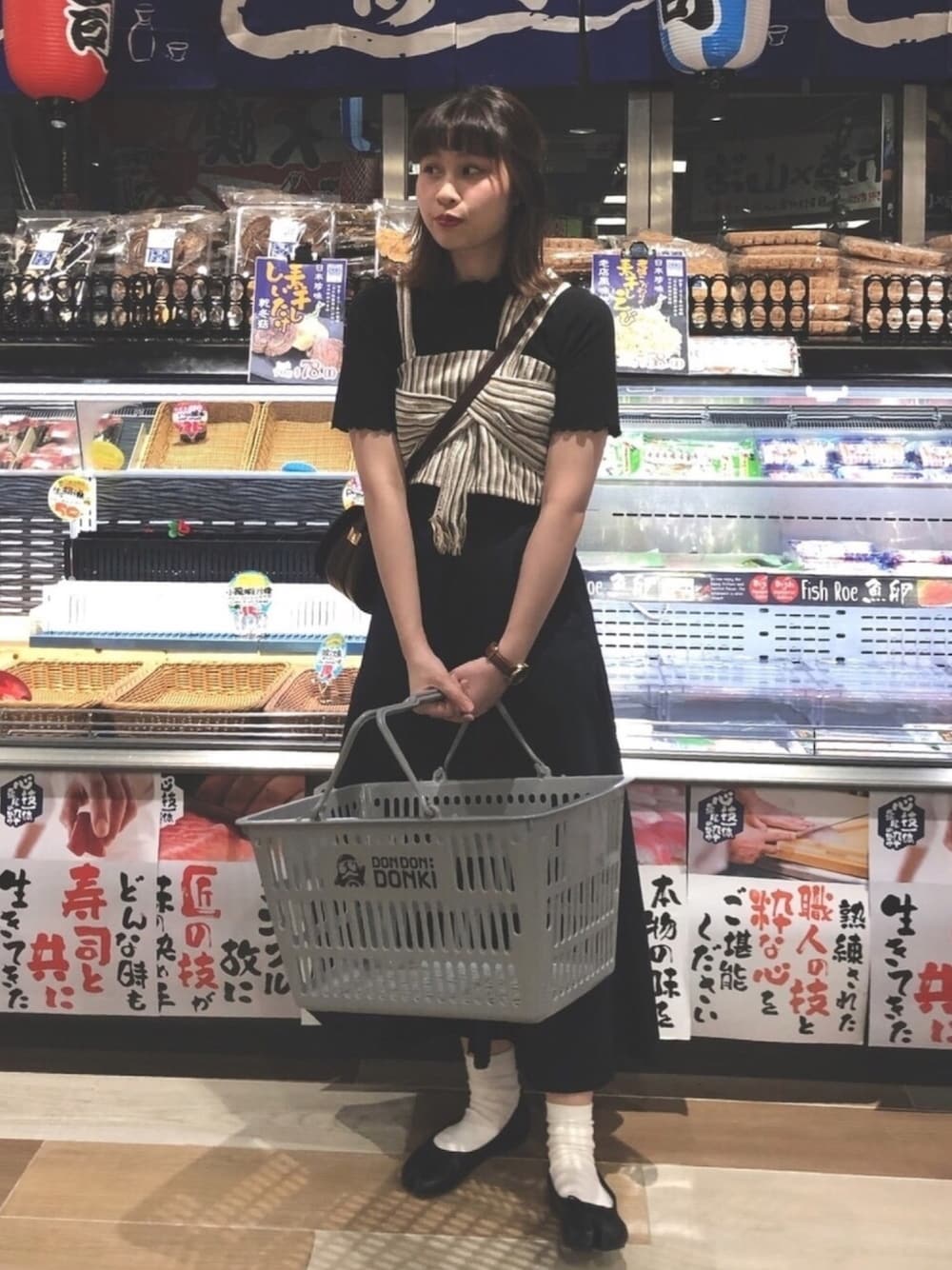「Kastaneのジャガードリボンビスチェ（その他トップス、ベージュ系）」を使った、bincyさん（レディース・157cm）の秋コーディネートの1枚目の写真