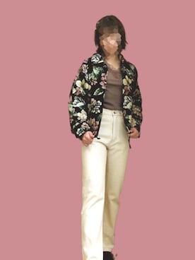 「mystic（ミスティック）のテーパードデニムパンツ（デニムパンツ）」を使った、4yarn1【相互】さん（レディース・158cm）の春コーディネート