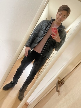 「ARMANI EXCHANGE（アルマーニエクスチェンジ）のアイテム（ダウンジャケット/コート）」を使った、TOMOKIさん（メンズ・175cm）の冬コーディネート