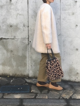 「THE SHINZONE（ザ　シンゾーン）のハイウエストチノパンツ（チノパンツ）」を使った、ayaさん（レディース・163cm）の冬コーディネート