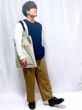 紺ニット のメンズ人気ファッションコーディネート Wear