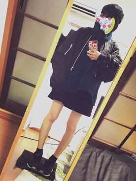 「CLANE（クラネ）のアイテム（MA-1）」を使った、yamacoさん（レディース・157cm）の秋コーディネート