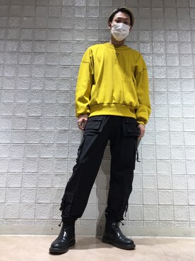 「L.H.P（エルエイチピー）のアイテム（スウェット）」を使った、湯原健太さん（メンズ・178cm）の春コーディネート