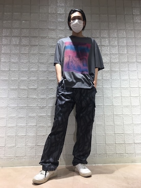 「Black Weirdos（ブラックウィドウ）のアイテム」を使った、湯原健太さん（メンズ・178cm）の夏コーディネート