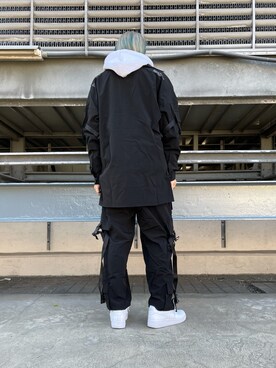 「DANKE SCHON（ダンケシェーン）のDankeSchon/ダンケシェーン/撥水ストレッチナイロンカーゴシャツ（シャツ/ブラウス）」を使った、湯原健太さん（メンズ・178cm）の冬コーディネート