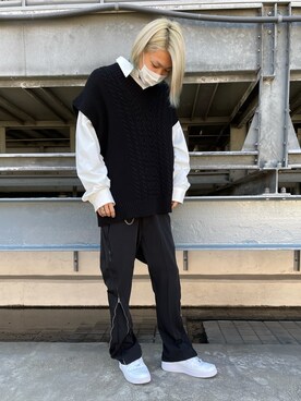 「DANKE SCHON（ダンケシェーン）のアイテム（スラックス）」を使った、湯原健太さん（メンズ・178cm）の冬コーディネート