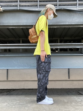 「KaneZ（ケインズ）のアイテム（キャップ）」を使った、湯原健太さん（メンズ・178cm）の冬コーディネート