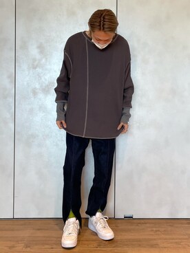 「Ctr1（コントロール）のアイテム（トップス）」を使った、湯原健太さん（メンズ・178cm）の春コーディネート