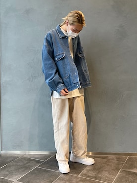 「DANKE SCHON（ダンケシェーン）のアイテム（デニムジャケット）」を使った、湯原健太さん（メンズ・178cm）の春コーディネート