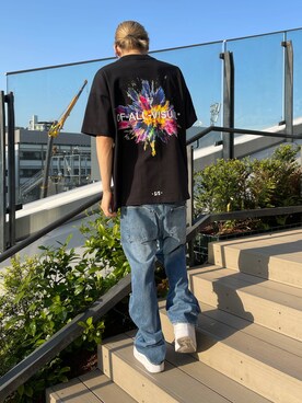 「WHITELAND（ホワイトランド）のアイテム（デニムパンツ）」を使った、湯原健太さん（メンズ・178cm）の春コーディネート