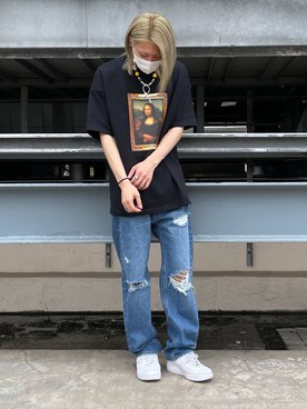 「WHITELAND（ホワイトランド）のアイテム（デニムパンツ）」を使った、湯原健太さん（メンズ・178cm）の夏コーディネート