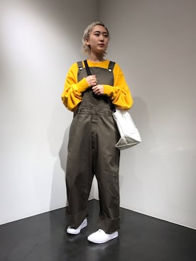 「CLAMP（クランプ）のアイテム（オールインワン・サロペット）」を使った、増井春妃/masui haruhiさん（レディース・163cm）の夏コーディネート