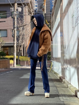 「MARTINE ROSE（マーティンローズ）のアイテム」を使った、増井春妃/masui haruhiさん（レディース・162cm）の冬コーディネート