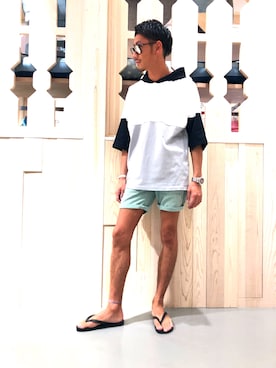 「havaianas（ハワイアナス）のアイテム（サンダル）」を使った、KIKUCHIさん（メンズ・178cm）の夏コーディネート