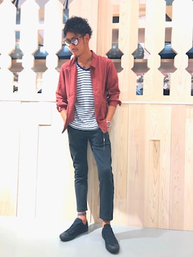 「アイテム（サングラス）」を使った、KIKUCHIさん（メンズ・178cm）の秋コーディネート