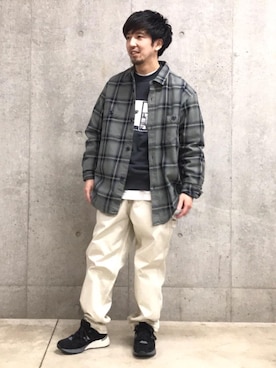 「coen（コーエン）のアイテム（パンツ）」を使った、松本幸弦さん（メンズ・162cm）の冬コーディネート