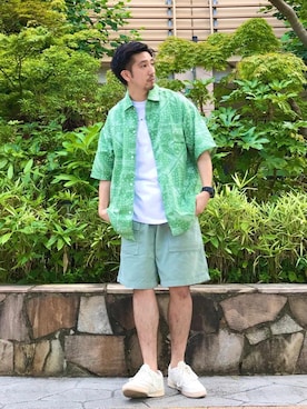 「USAコットン」｜松本幸弦さん（メンズ・162cm）の夏コーディネート