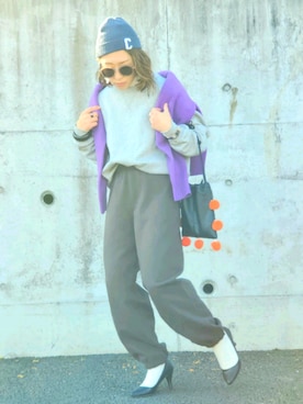 「かたかけ」｜かーちんさん（レディース・156cm）の冬コーディネート