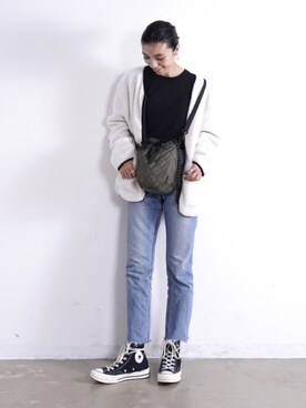 「CASPER JOHN AIVER（キャスパージョンアイバー）のアイテム（バッグ）」を使った、赤羽さん（レディース・163cm）の秋コーディネート