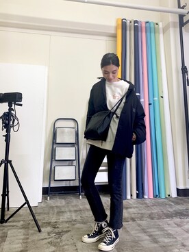 「DOOPZ（ドープス）のアイテム」を使った、赤羽さん（レディース・163cm）の冬コーディネート