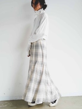 「ハイネックトップス」｜赤羽さん（レディース・163cm）の冬コーディネート