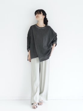 「Happy John（ハッピージョン）のアイテム（スウェット）」を使った、赤羽さん（レディース・163cm）の春コーディネート