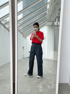 「アイテム（音楽/本・雑誌、グリーン系）」を使った、赤羽さん（レディース・164cm）の夏コーディネート