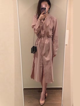 「LAP（ラップ）のアイテム（ワンピース）」を使った、Ins@Junlaylaさん（レディース・165cm）の春コーディネート