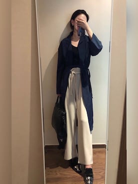 「macmoc（マックモック）のアイテム（シューズ）」を使った、Ins@Junlaylaさん（レディース・165cm）の秋コーディネート