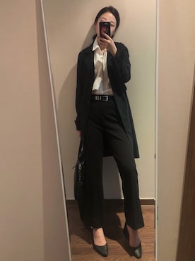 「Kenneth Cole（ケネスコール）のアイテム（ジャケット/アウター）」を使った、Ins@Junlaylaさん（レディース・165cm）の秋コーディネート