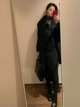 「skirt」｜「アイテム（アクセサリー）」を使った、Ins@Junlaylaさん（レディース・165cm）の冬コーディネート