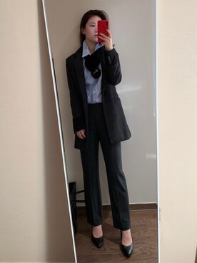 「pants」｜「アイテム（ジャケット/アウター）」を使った、Ins@Junlaylaさん（レディース・165cm）の冬コーディネート