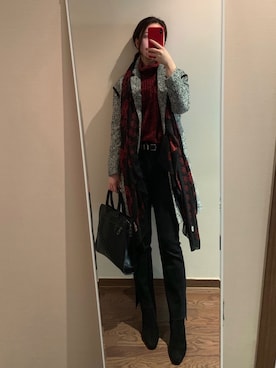 「SODAのアイテム」を使った、Ins@Junlaylaさん（レディース・165cm）の冬コーディネート