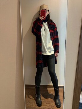「A land（エーランド）のアイテム（帽子）」を使った、Ins@Junlaylaさん（レディース・165cm）の冬コーディネート