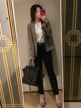 「J BRAND（ジェイブランド）のアイテム」を使った、Ins@Junlaylaさん（レディース・165cm）の春コーディネート