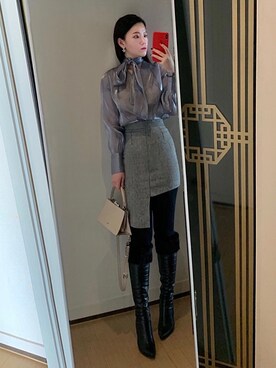 「SOUP（スープ）のアイテム」を使った、Ins@Junlaylaさん（レディース・165cm）の冬コーディネート