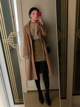 「A land（エーランド）のアイテム」を使った、Ins@Junlaylaさん（レディース・165cm）の冬コーディネート