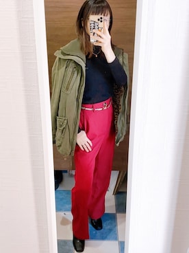 「UNIQLO（ユニクロ）のエクストラファインメリノリブタートルネックセーター（長袖）（ニット/セーター）」を使った、はるかさん（レディース・155cm）の冬コーディネート