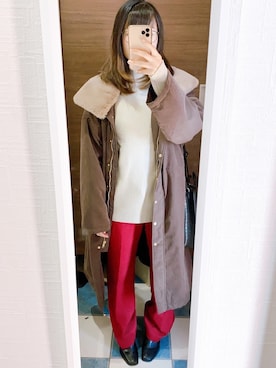 「ELENCARE DUE（エレンカーレデュエ）のアイテム（その他アウター）」を使った、はるかさん（レディース・155cm）の冬コーディネート