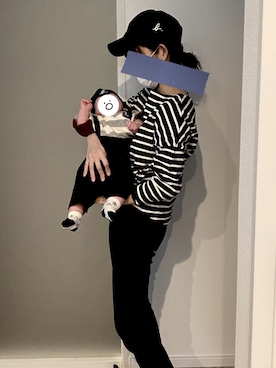 「アイテム（ロンパース、レッド系）」を使った、たみさん（レディース・159cm）の春コーディネート