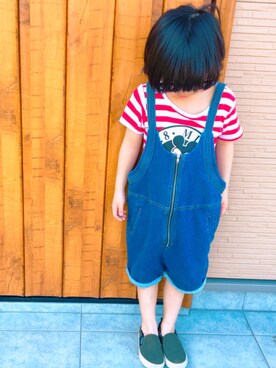 「息子」｜「アイテム（オールインワン・サロペット）」を使った、r_kunさん（キッズ・100cm）の春コーディネート